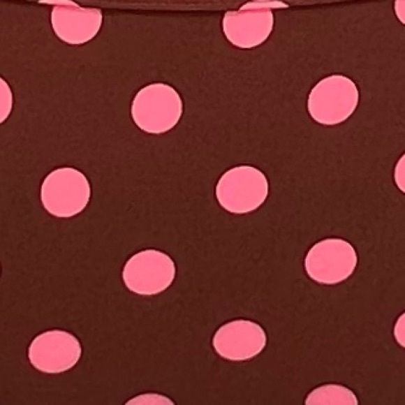 NEW Hobie Chocolate Brown & Barbie Pink Polka Dot Full Coverage Bikini Bottoms M - Picture 3 of 4